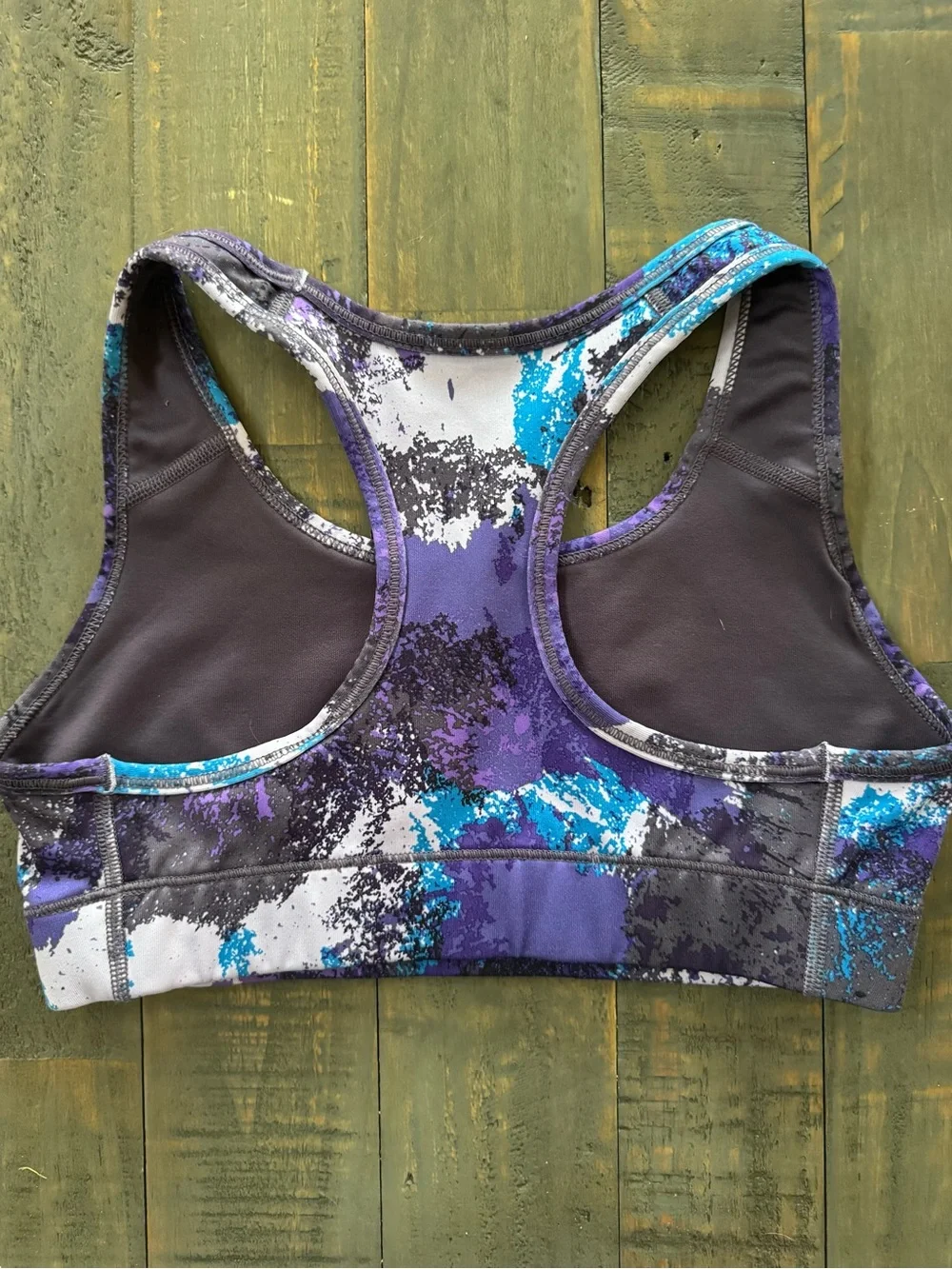 Nike Purple & Blue Splash Print Racerback Sports Bra